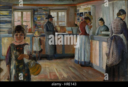 Au General Store à Vrengen, une peinture d’Edvard Munch, un artiste norvégien. Banque D'Images