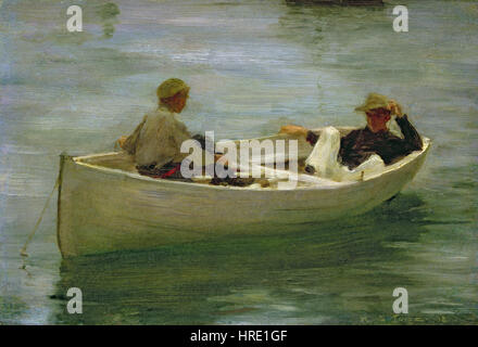 Henry Scott Tuke - dans le bateau à rames (1898) Banque D'Images