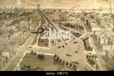 Le Musée de Brooklyn Brooklyn - Plaza de la Manhattan Bridge - Harry M. Pettit Banque D'Images