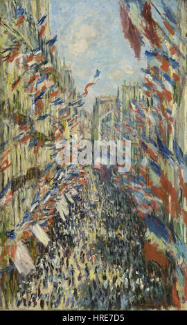 Claude Monet - la Rue Montorgueil à Paris. Célébration du 30 juin 1878 - Google Art Project Banque D'Images