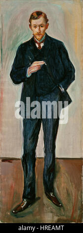 Portrait de Marcel Archinard, un Français, par Edvard Munch en 1904, intitulé « Le Français ». Banque D'Images