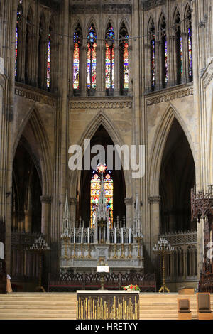 Choeur. Cathédrale Saint-Etienne de Metz. / Choeur. La Cathédrale de Metz. Banque D'Images