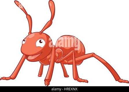 Ant Cartoon smiling Illustration de Vecteur