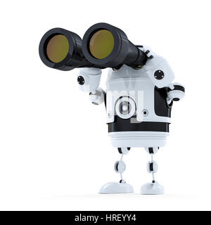 Robot binoculars. Concept de la recherche. Isolé Banque D'Images