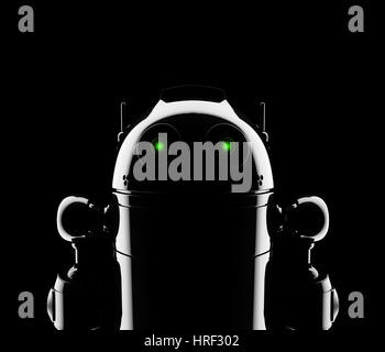 Robot abstrait Silhouette. Rendre la vie encore plus de fond noir Banque D'Images