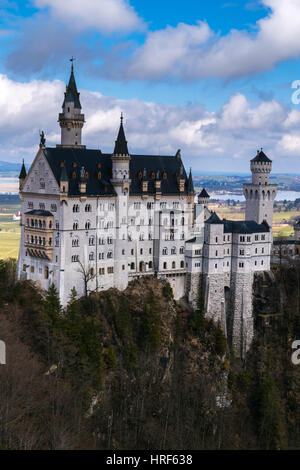 Le château de Neuschwanstein en hiver paysage, Fussen, Allemagne, Europe Bavariam Banque D'Images