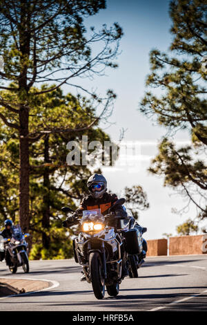 Voyage à moto sur les routes d'équitation Tenerife, Îles Canaries, Espagne Banque D'Images