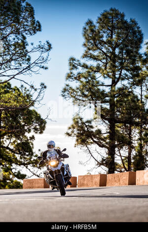 Voyage à moto sur les routes d'équitation Tenerife, Îles Canaries, Espagne Banque D'Images