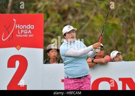 Bangkok - 26 février : Shanshan Feng de Chine en Thaïlande 2017 LPGA Honda au Siam Country Club, Pattaya Old Course le 26 février 2017 à Chonburi, Banque D'Images