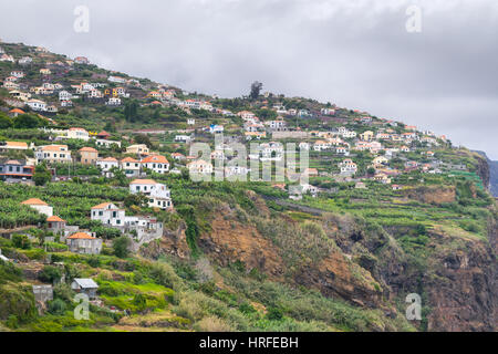 Sommaire Faial dans un jour assombri, l'île de Madère, Portugal, Europe Banque D'Images