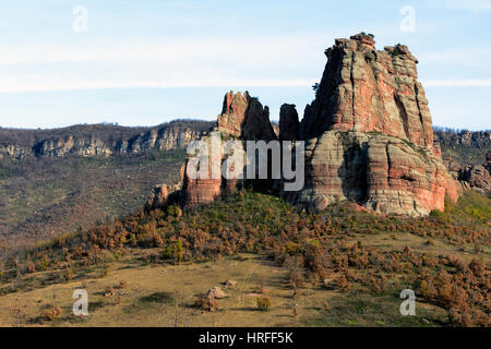 Des formations de roche calcaire, la Bulgarie en Belogradchik Banque D'Images