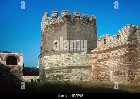 Murs byzantins de Constantinople ou aux murs (c5e), les murs en pierre, Istanbul Turquie Banque D'Images