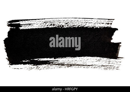 Les coups de pinceau noir isolé sur fond blanc Banque D'Images