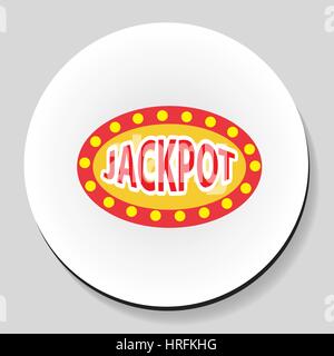 Inscription gains du Jackpot icône sticker style plat. Vector illustration. Illustration de Vecteur