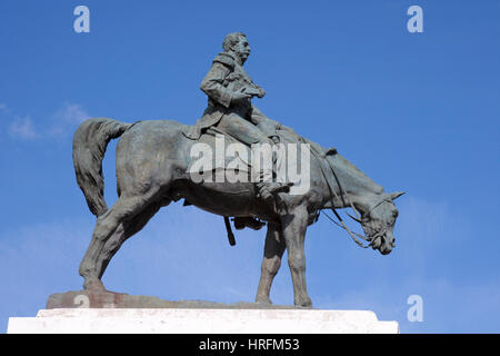 Monument général et Président Don Manuel Bulnes à cheval à Punta Arenas, Patagonie, Chili Banque D'Images