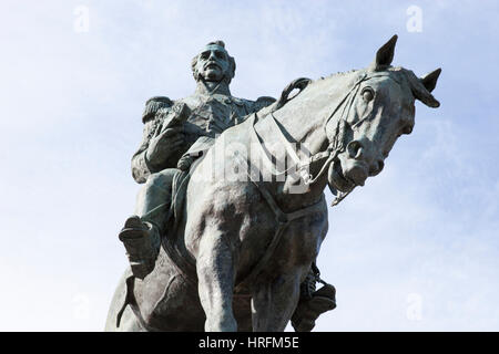 Monument du général et Président Don Manuel Bulnes à cheval Banque D'Images