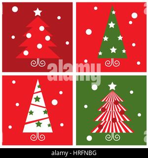 10971260 - arbres de Noël blocs design icons. vector illustration de style rétro. Banque D'Images