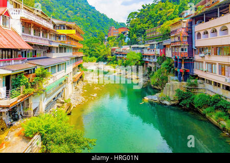 Wulai Hot spring village à Taiwan Banque D'Images