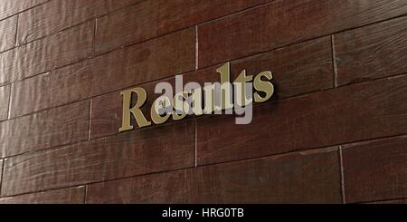 Résultats - plaque de bronze monté sur mur en bois d'érable en rendu 3D - image de la photo. Cette image peut être utilisée pour un site web en ligne bannière publicitaire o Banque D'Images