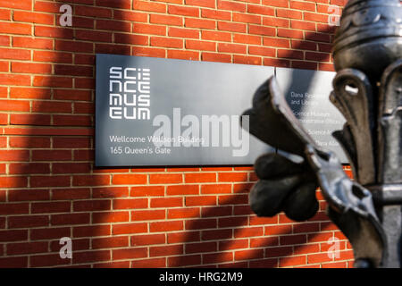 Science Museum signe, Wellcome Wolfson Building, Londres Banque D'Images