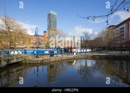 Betham Tower vu de Castlefield, Manchester. Banque D'Images