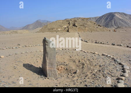 Ruines de l'ancienne civilisation de Caral Supe, au Pérou Banque D'Images