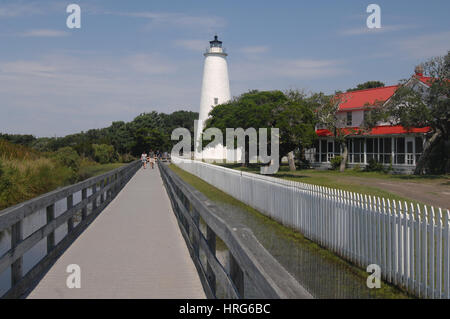 Parc historique national du phare d'Ocracoke, North Carolina Banque D'Images