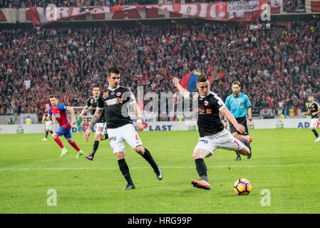 Bucarest, Roumanie. 1er mars 2017. Filip Steliano # 7 de Bucarest Dinamo lors de la LPF - Football Ligue 1 Orange roumaine 2016-2017, match entre FC Steaua et Bucharst, le Dinamo Bucarest 1848 au Stade National, Bucarest, Roumanie ROU. Credit : Cronos Foto/Alamy Live News Banque D'Images