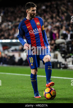 Barcelone, Espagne. 06Th Mar, 2017. Leo Messi. La Liga Santander journée 25 match entre FCBarcelona et Sporting de Gijón. Camp Nou, Barcelona, Espagne. Le 1 mars 2017. Credit : VWPics/Alamy Live News Banque D'Images