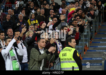 Madrid, Espagne. 06Th Mar, 2017. La Liga Santander journée 25 match entre le Real Madrid et Las Palmas s'est terminé par un score de 3-3. Santiago Bernabeu, Madrid, Espagne. 01 mars, 2017. Credit : VWPics/Alamy Live News Banque D'Images