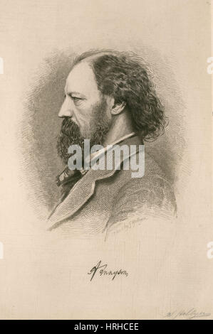 Alfred, Lord Tennyson, poète officiel en anglais Banque D'Images