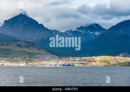 Vue sur le canal de Beagle, Ushuaia, Tierra del Fuego, Argentina Banque D'Images