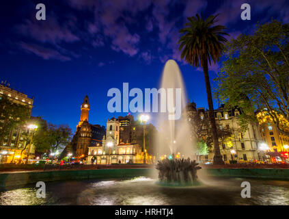 Crépuscule vue sur la Plaza de Mayo, Monserrat, ville de Buenos Aires, province de Buenos Aires, Argentine Banque D'Images