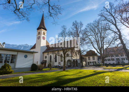 Interlake Schlosskirche, Interlaken, Jungfrau Region, Oberland Bernois, Alpes Suisses, Suisse Banque D'Images