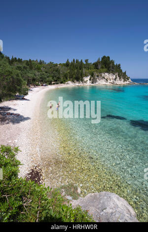 Marmaria Beach sur la côte est, Paxos, îles Ioniennes, îles grecques, Grèce Banque D'Images