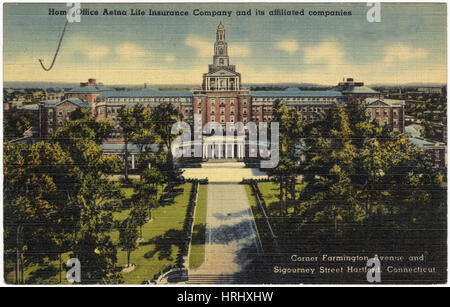 New York - Home office Aetna Life Insurance Company et ses sociétés affiliées. Corner East Avenue et Sigourney Street, Hartford, Conn. Banque D'Images