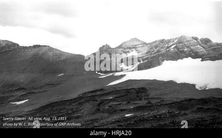 Sperry Glacier, Glacier NP, 1913 Banque D'Images