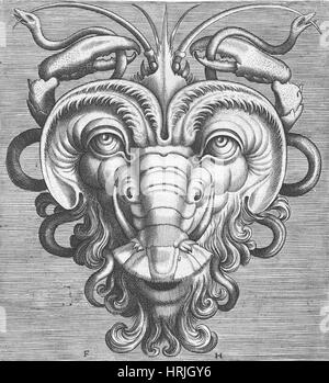 Masque Flamand, 1555 Banque D'Images