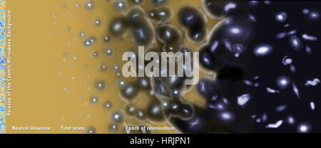 La réionisation cosmique (annoté) Banque D'Images