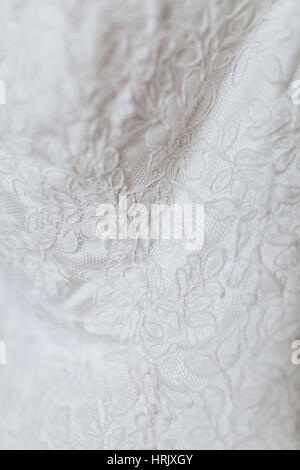 Robe de mariée blanche close-up Banque D'Images