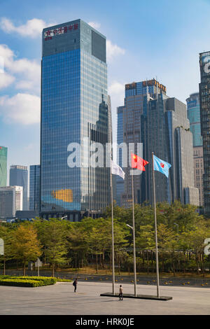 Gratte-ciel de Futian, Shenzhen, Guangdong, Chine Banque D'Images