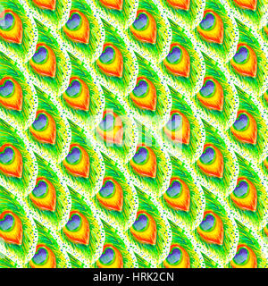 Plumes aquarelle illustration. Faites à la main avec des plumes colorées. Avec des plumes à la main. Feather blanc isolé sur fond transparent Banque D'Images