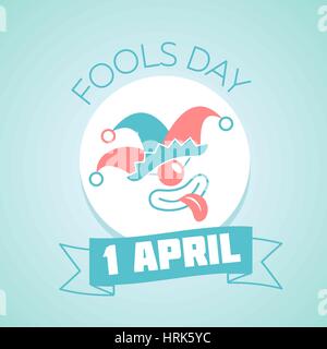 Pour chaque jour de calendrier, le 1er avril. Maison de Vacances - Fools Day. Icône dans le style linéaire Illustration de Vecteur