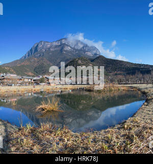 Lige village, Lugu Lake, Yunnan, Chine Banque D'Images