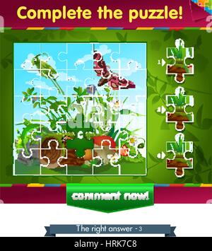 Jeu visuel pour les enfants et les adultes. Groupe de compléter le puzzle ! Illustration de Vecteur