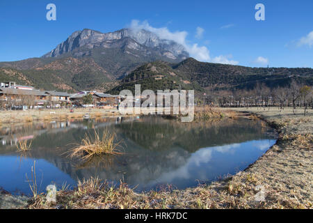 Lige village, Lugu Lake, Yunnan, Chine Banque D'Images