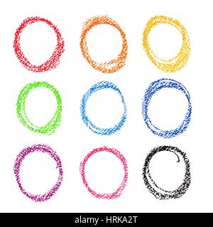 Cercle Crayon set. Pastel à l'huile colorée. Illustration de Vecteur