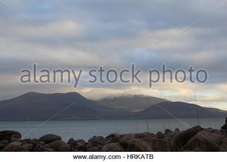 Lumière douce sur les montagnes à l'ouest de l'Irlande Banque D'Images