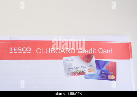 Tesco Bank - Relevé mensuel de carte de crédit Banque D'Images