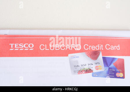 Tesco Bank - Relevé mensuel de carte de crédit Banque D'Images